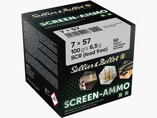 SELLIER & BELLOT SCREEN-AMMO 7x57 SCR 100GRS. / 6,5 G - 50 0STÜCK