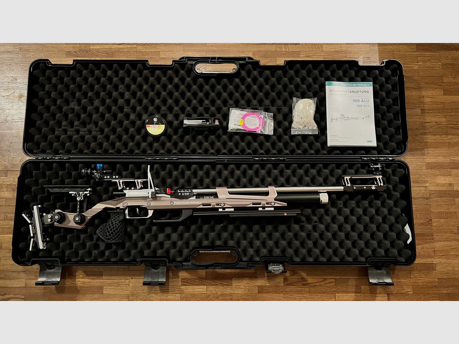 Feinwerkbau LG 900 Alu support, couleur spéciale marron, version droite