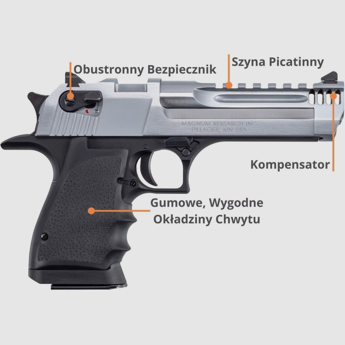 Desert Eagle L5 Black - Chrome MB Integral .44Magnum (DE44L5BC), afbeelding 11 van 12