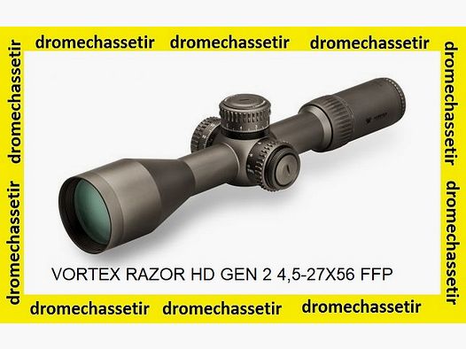 Vortex Razor HD Gen 2 Riflescope, 4.5-27×56, FFP, EBR-7C MRAD Reticle, RZR-42708