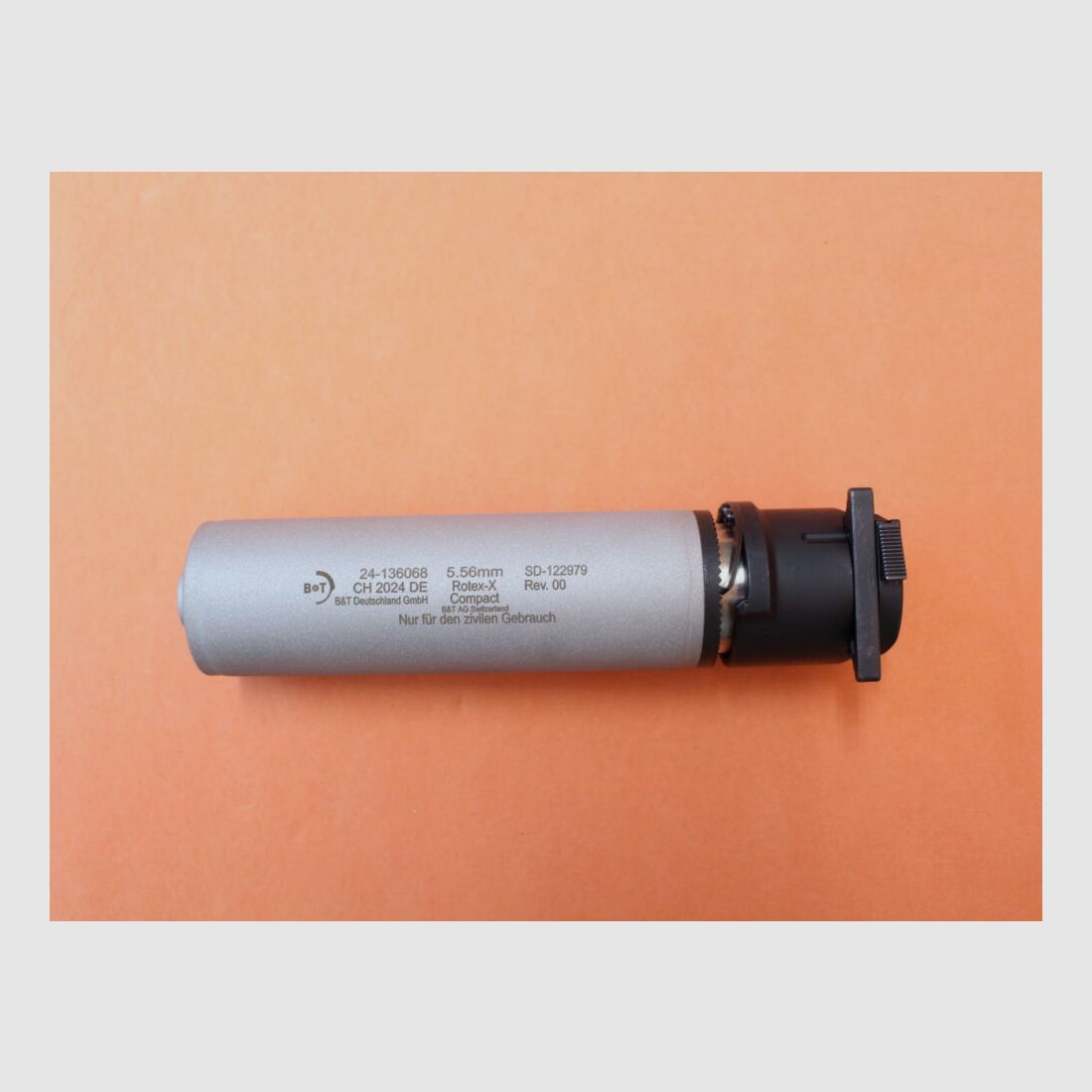 B&T - Brügger & Thomet Schalldämpfer .223 B&T Rotex-X Compact (SD-12297) Edelstahl (Inconel/ Thermax) QD-Verschluss NATO