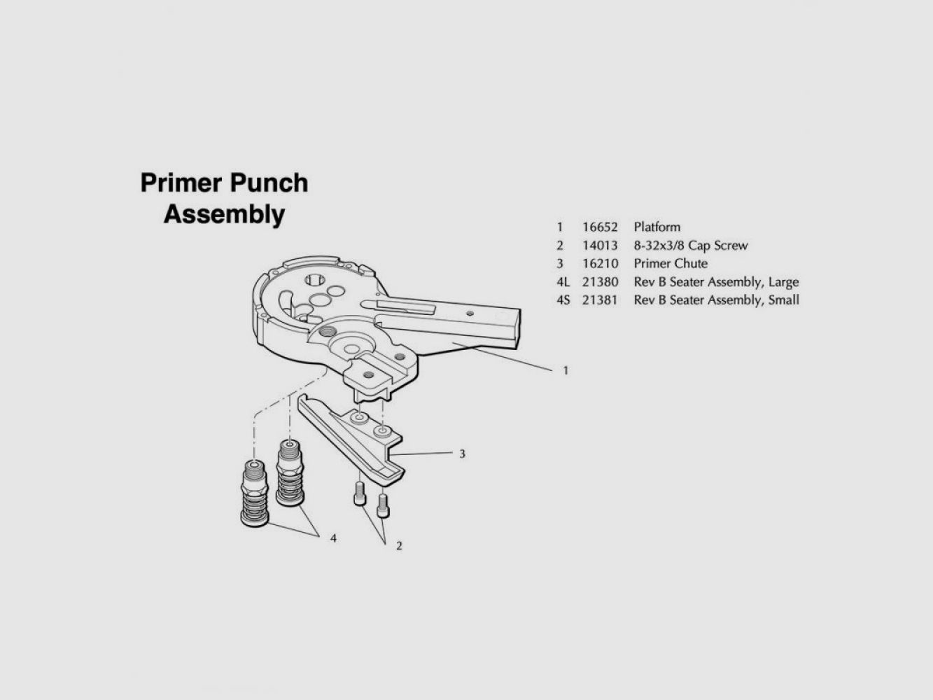 Pièces de rechange pour l'assemblage de poinçon de amorce Dillon XL650