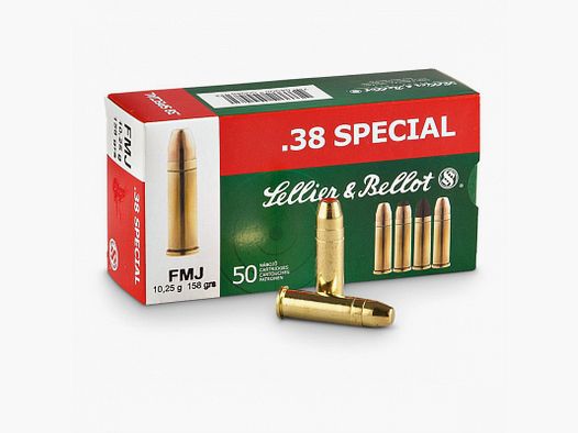 Sellier & Bellot .38 Special FMJ 158grn (50 stuks)
