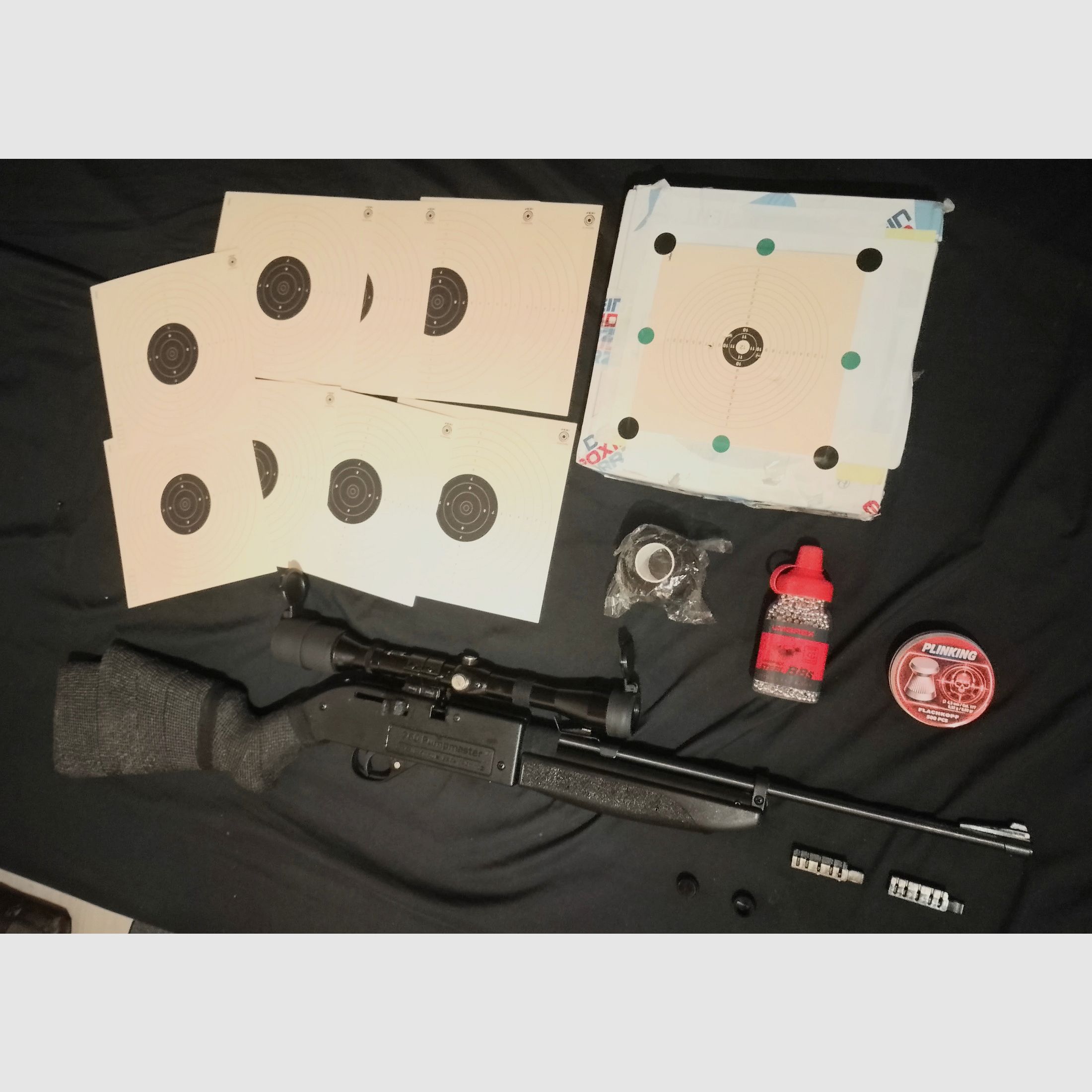 Crosmann Pumpmaster 760 air rifle 4.5mm .177 diabolo or steel BBs set 2 magazines scope 4x28 Nikko + scope covers