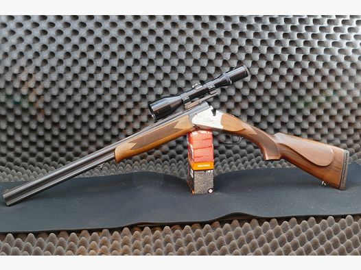 Bockbüchsflinte, Kettner, Ital. Fertigung, Kaliber 9,3x74R und 12/70.