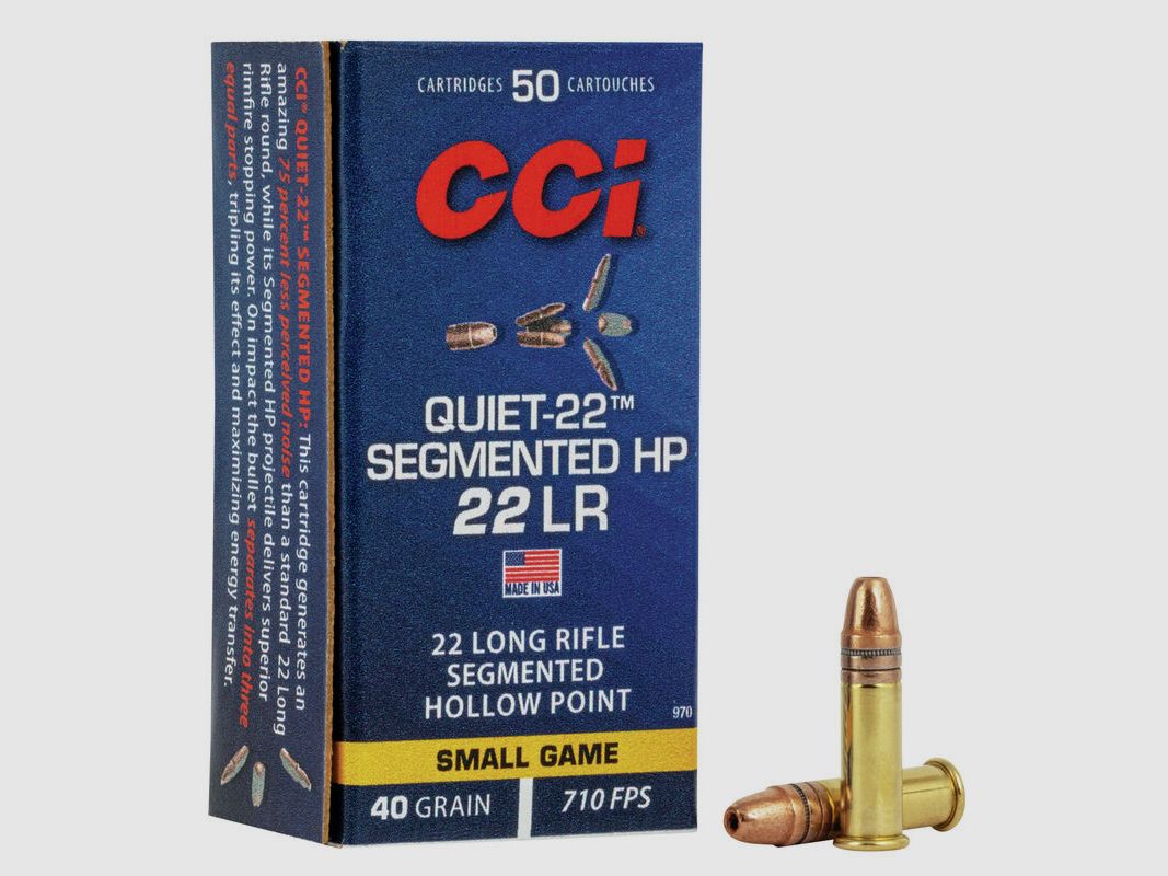 CCI Quiet-22 .22 LR 40GR Segmented HP 50 cartridges