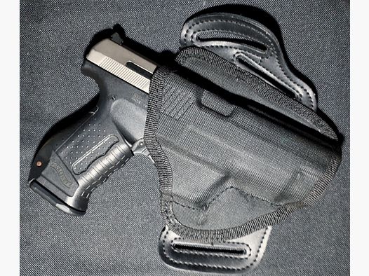 Walther P99 Schreckschuss Pistool 9mm P.A.K. bicolor (PTB 762) P 99 met Pancake-holster