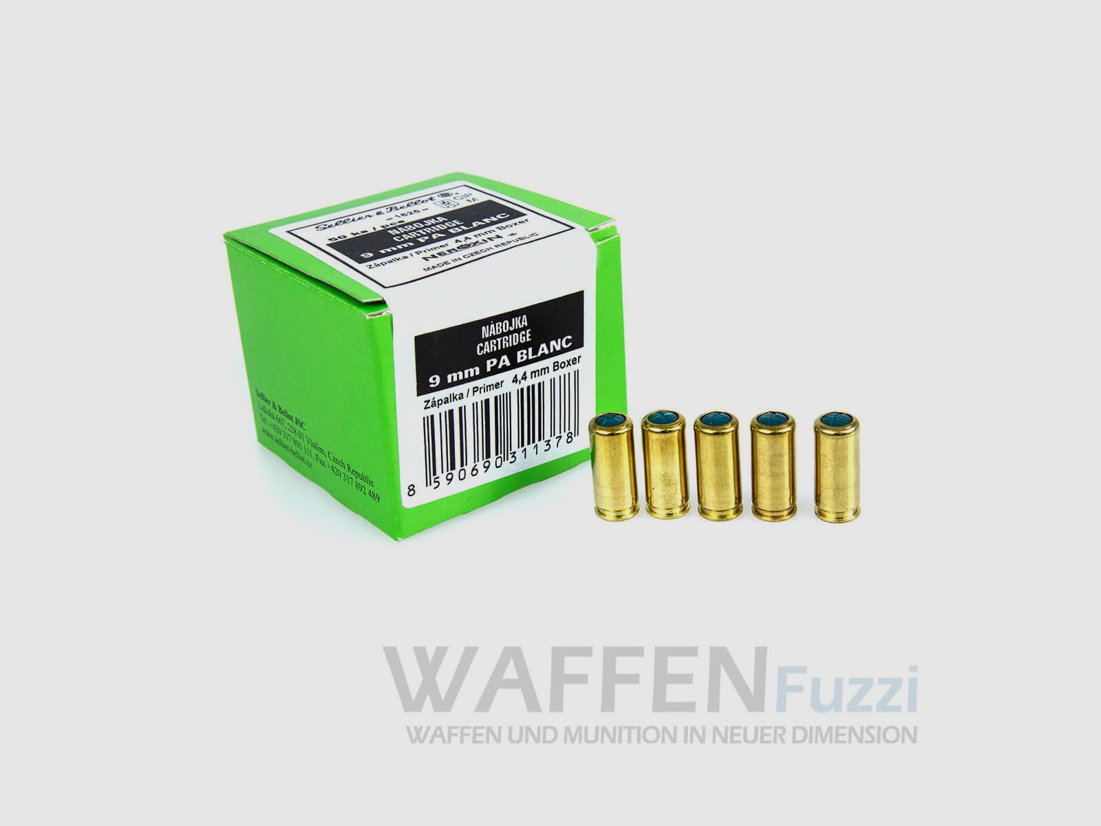 S&B plaatsmunitie kaliber 9 mm P.A.K. 50 schoten