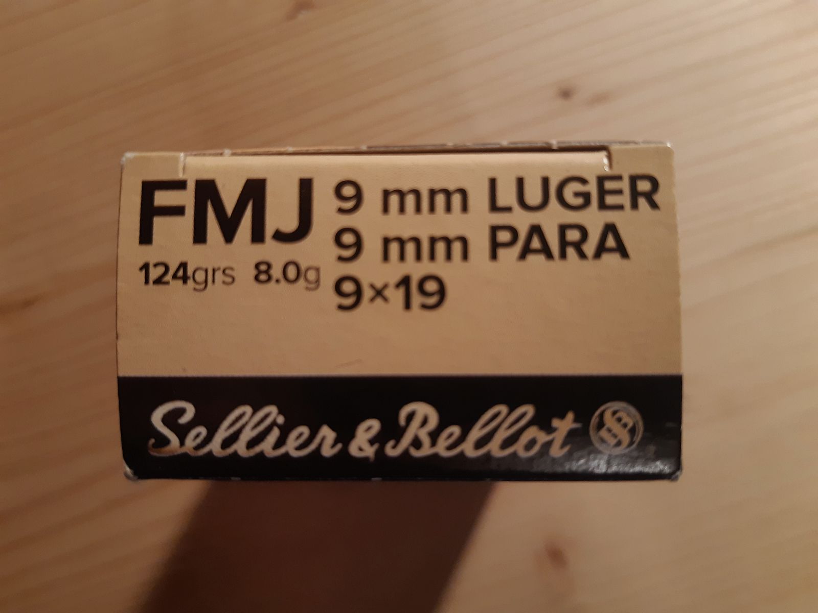 Sellier&Bellot 9mm FMJ 124grs, 8,0g, 1.000 Schuss