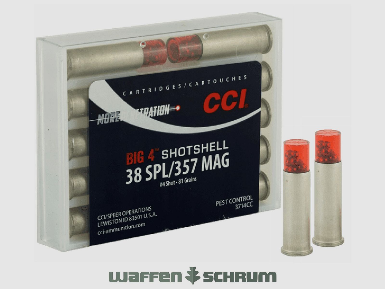 Blazer Shotshell 6,5g - 100gr. .38Special Für Kaliber .357 geeignet.