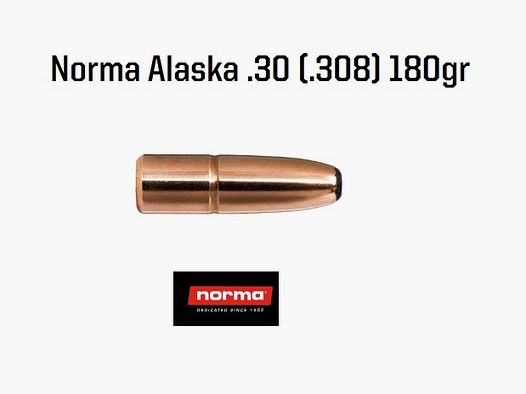 boite 100 ogives Norma Alaska calibre 30 (0.308) 180 grains