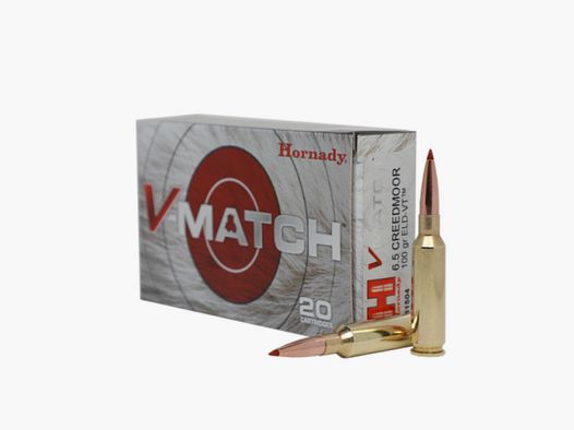 HORNADY V-MATCH 6.5 CREEDMOOR 100 GR ELD-VT (20)