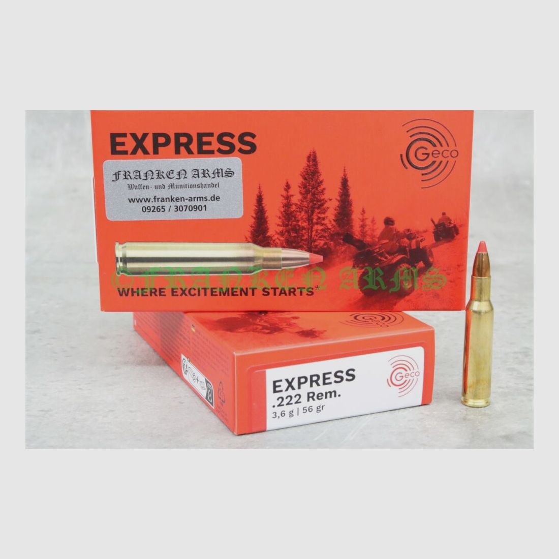 GECO Express .222 Rem. 56gr. 3,6g 20 pezzi prezzi all'ingrosso