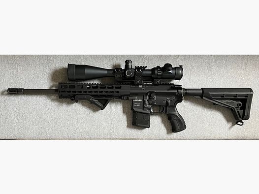 Haenel CR 223 Kaliber .223 Rem. mit FALKE 8,5–25x50 auf SMP Blockmontage montiert – Top Zustand wie Neu