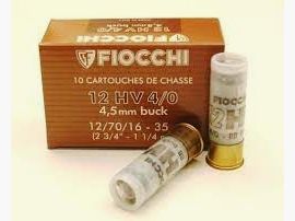 Cartuchos de perdigones Fiocchi 12 HV 4/0 4,5mm Buck 12/70/16 35g!!!