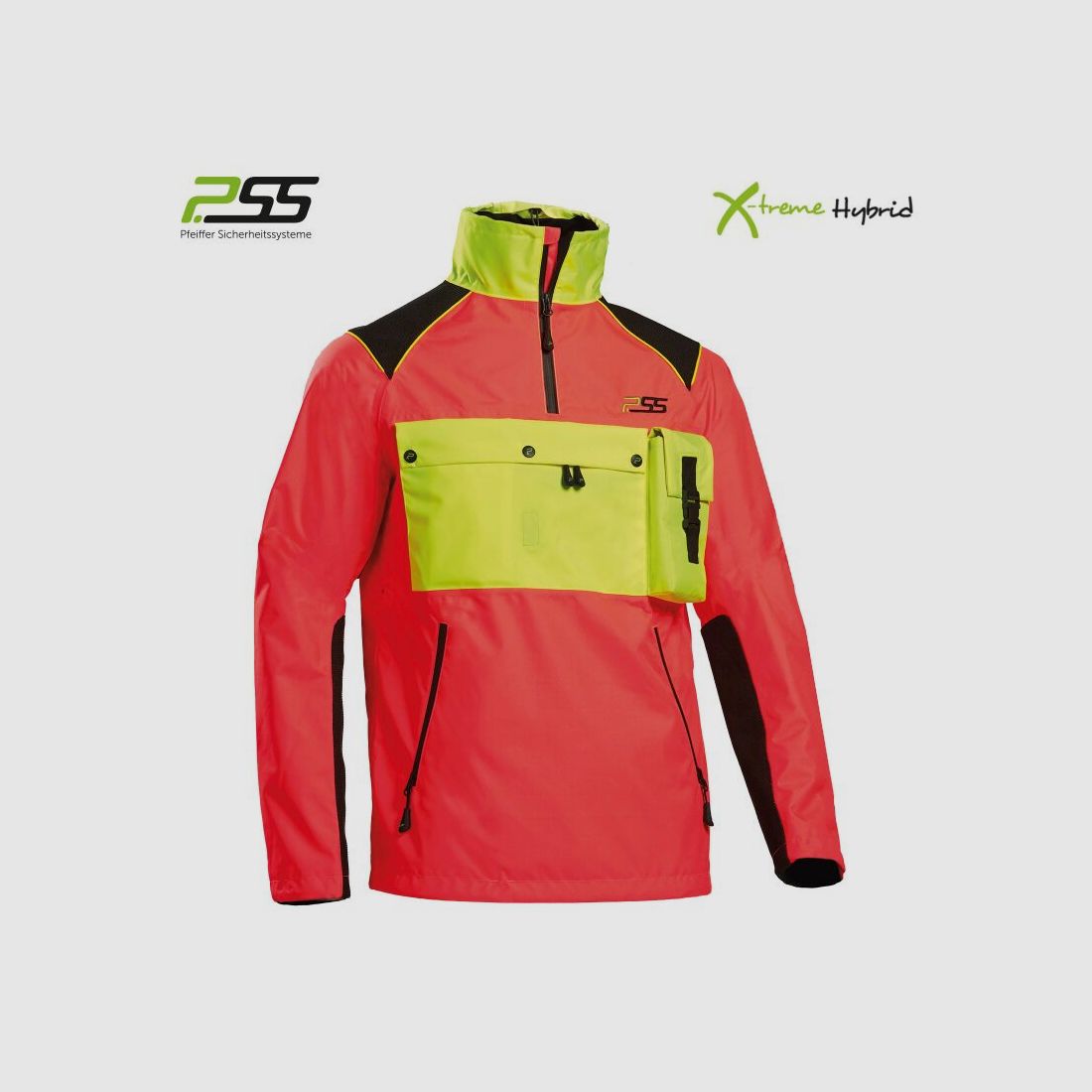 PSS X-treme Herren Hybrid-Schlupfjacke Neonrot/Neongelb