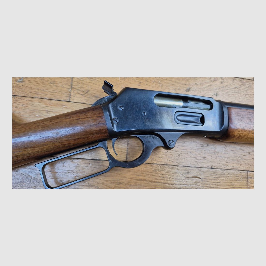 Splendid Marlin lever-action rifle – Model 1895 – Cal. 45-70 Gvt – 6 Rounds – Rare stamp « JM » – Quality Marlin firearm before bankruptcy! – Superb manufacturing in New Haven from 1974 – Excellent condition – TBE+++, image 4 of 46