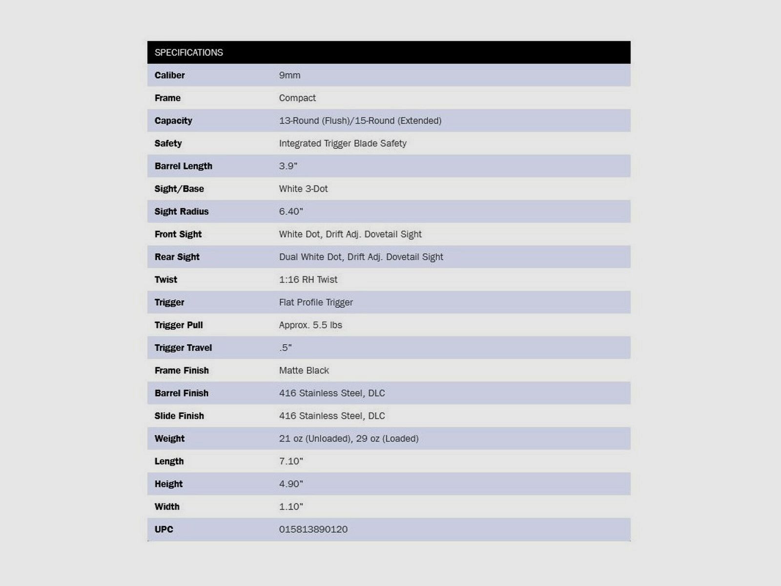 Mossberg MC2c Black 3.9" (9 inch) 9mm Luger