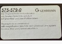 Gehmann combinatiefilter met diopter-optiek 0,0x en cilinderlenssysteem