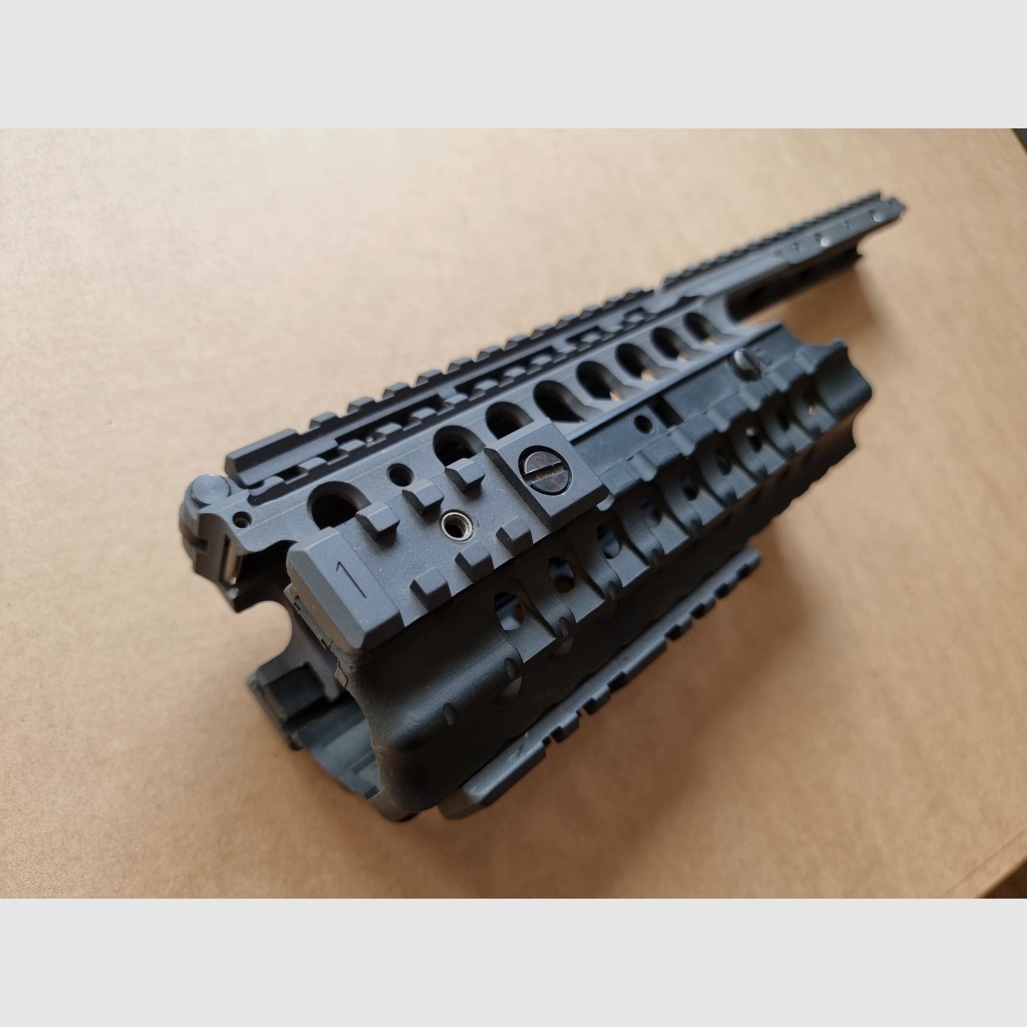 *RARA* A.R.M.S. - Sistema de riel #50-C con miras de gas plegables #41-BL y miras traseras #40-L - AR15 de los 2000