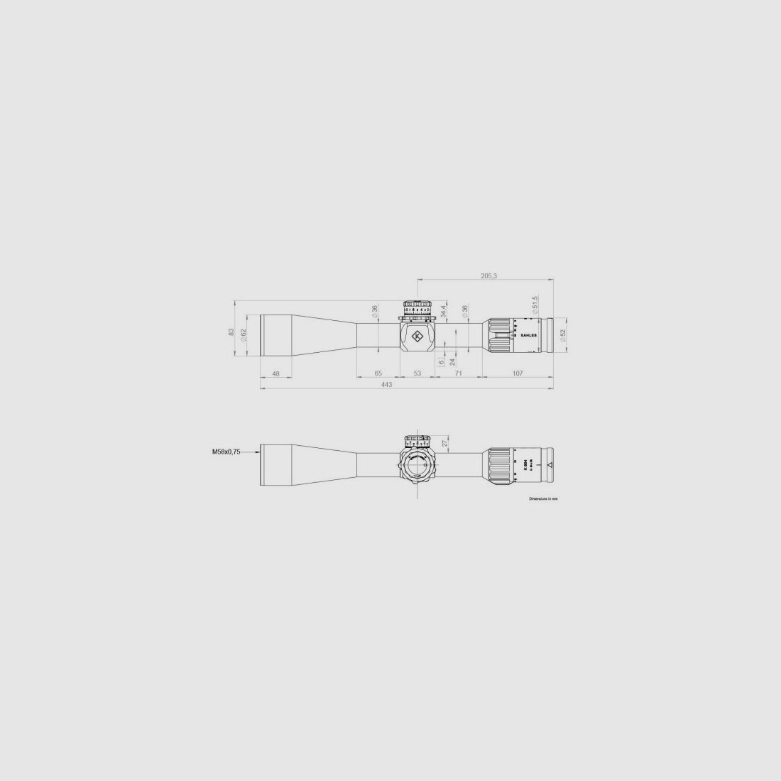 Zielfernrohr KAHLES K864 8-64x56 CCW Moak+W-Right, Bild 6 von 8