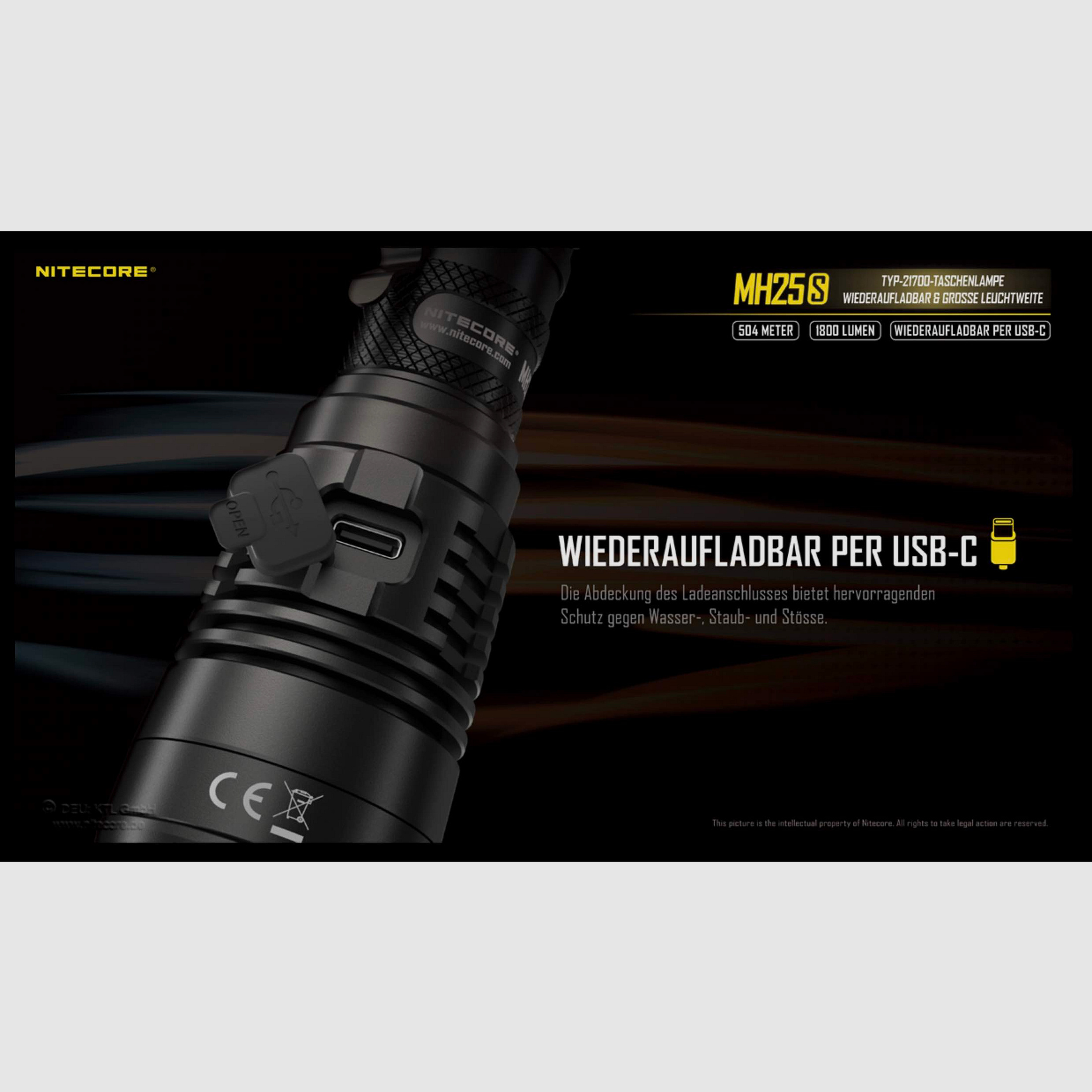 Nitecore MH25S LED Taschenlampe 1800 Lumen