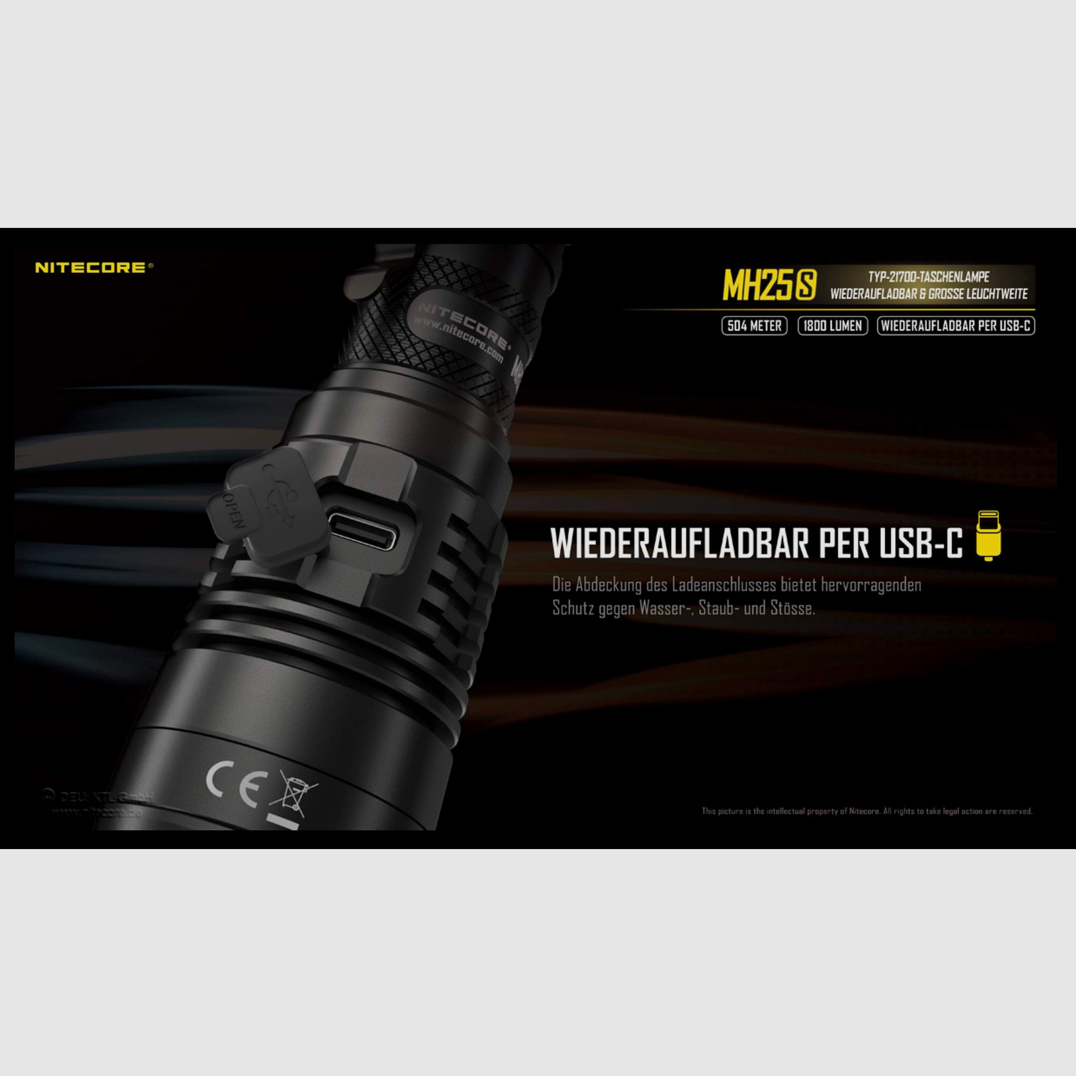 Nitecore MH25S LED flashlight 1800 lumens