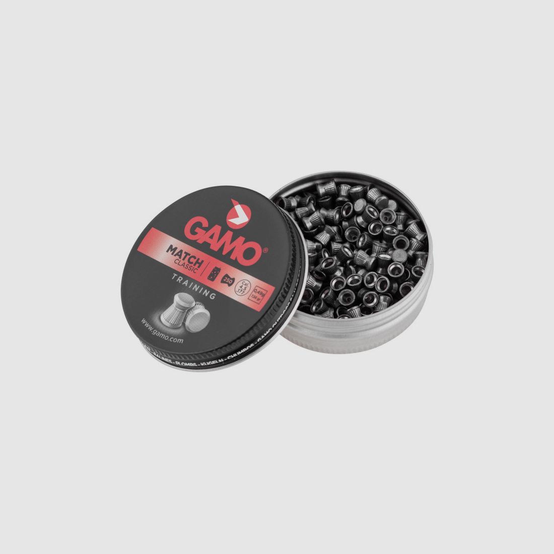 BOX MIT 500 LUFTGEWEHRDIABOLOS GAMO FLACHKOPF CAL.4.5 MATCH CLASSIC TRAINING, Bild 1 von 3