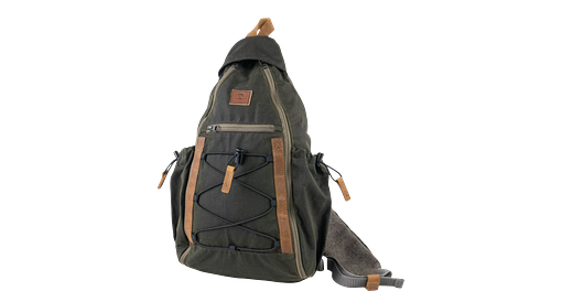 Waldkauz STEINKAUZ-Schultertasche "Querkopf", Waxed Cotton, Oliv