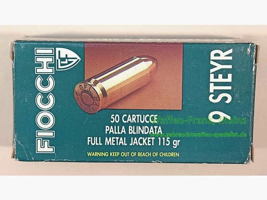 Fiocchi - Cartuchos de pistola italianos 9 mm Steyr