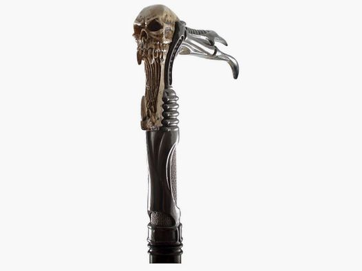 Canne de marche tête de mort avec poignée en forme de tête de mort