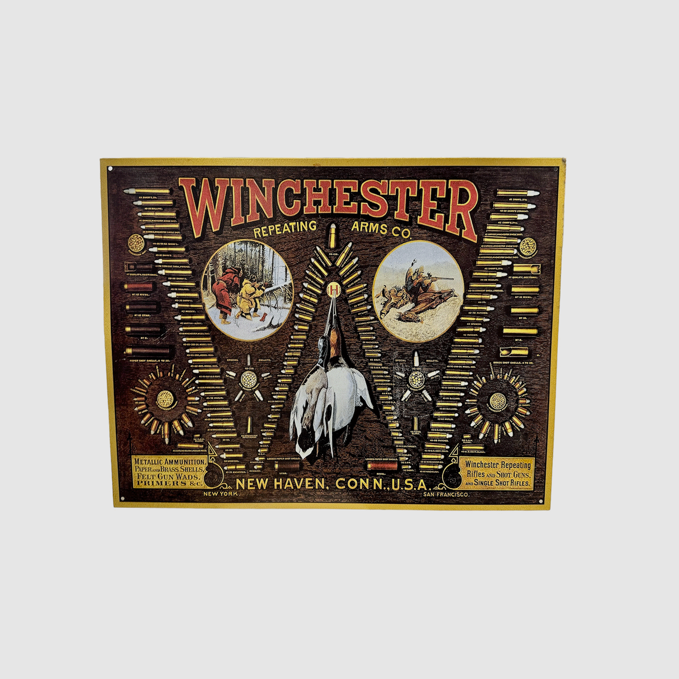 METALLPLAKETTE WINCHESTER WIN W GESCHOSS