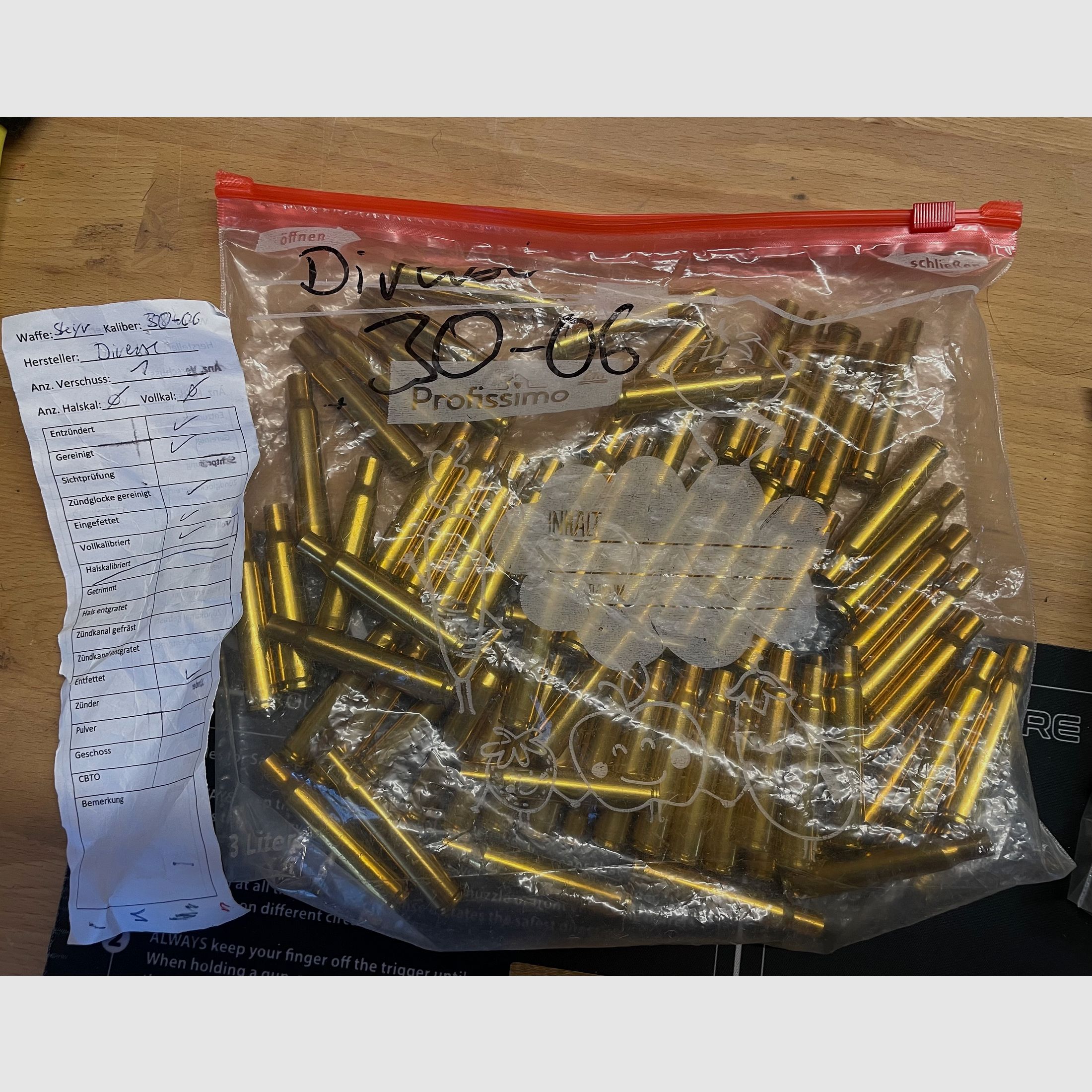 .30-06 Hülsen – ca. 150 Stk., vollkalibriert, gezündert & gereinigt – überwiegend Barnes