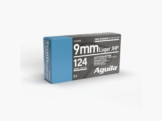AGUILA 9X19 JHP 124GR X50