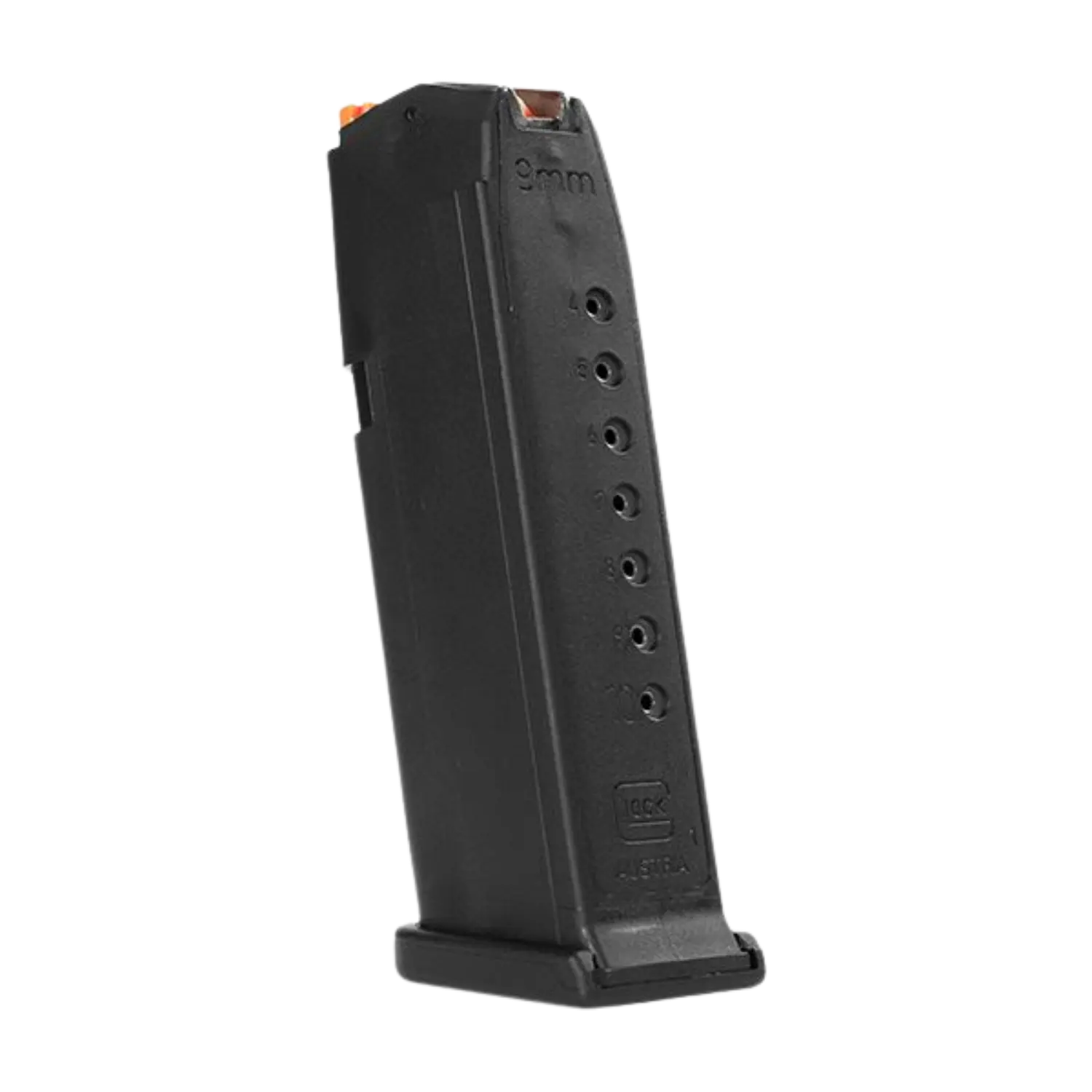 Magazynek Glock 19 Kal. 9mm Luger 10 Strzałów - Czarny z Pomarańczowym Wskaźnikiem