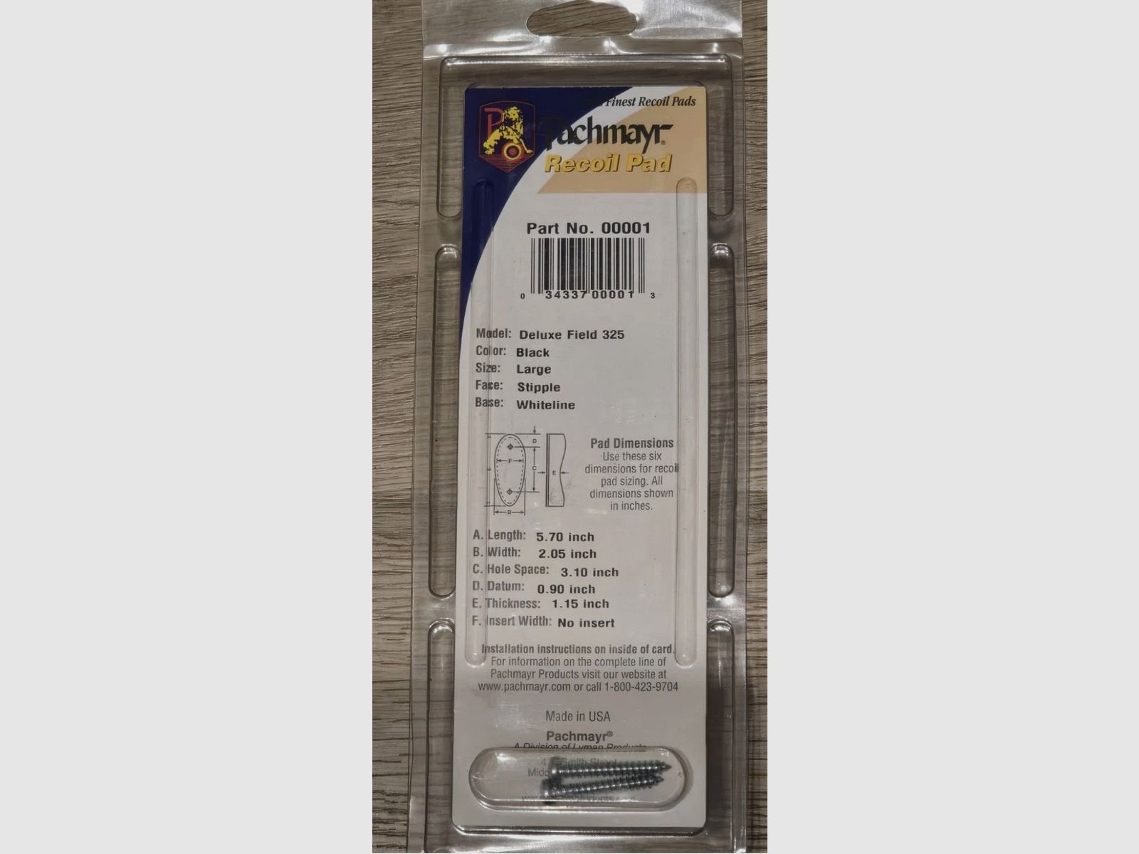 Pachmayr 00001 Deluxe Field 325 Large/Groß - Black Schaftkappe