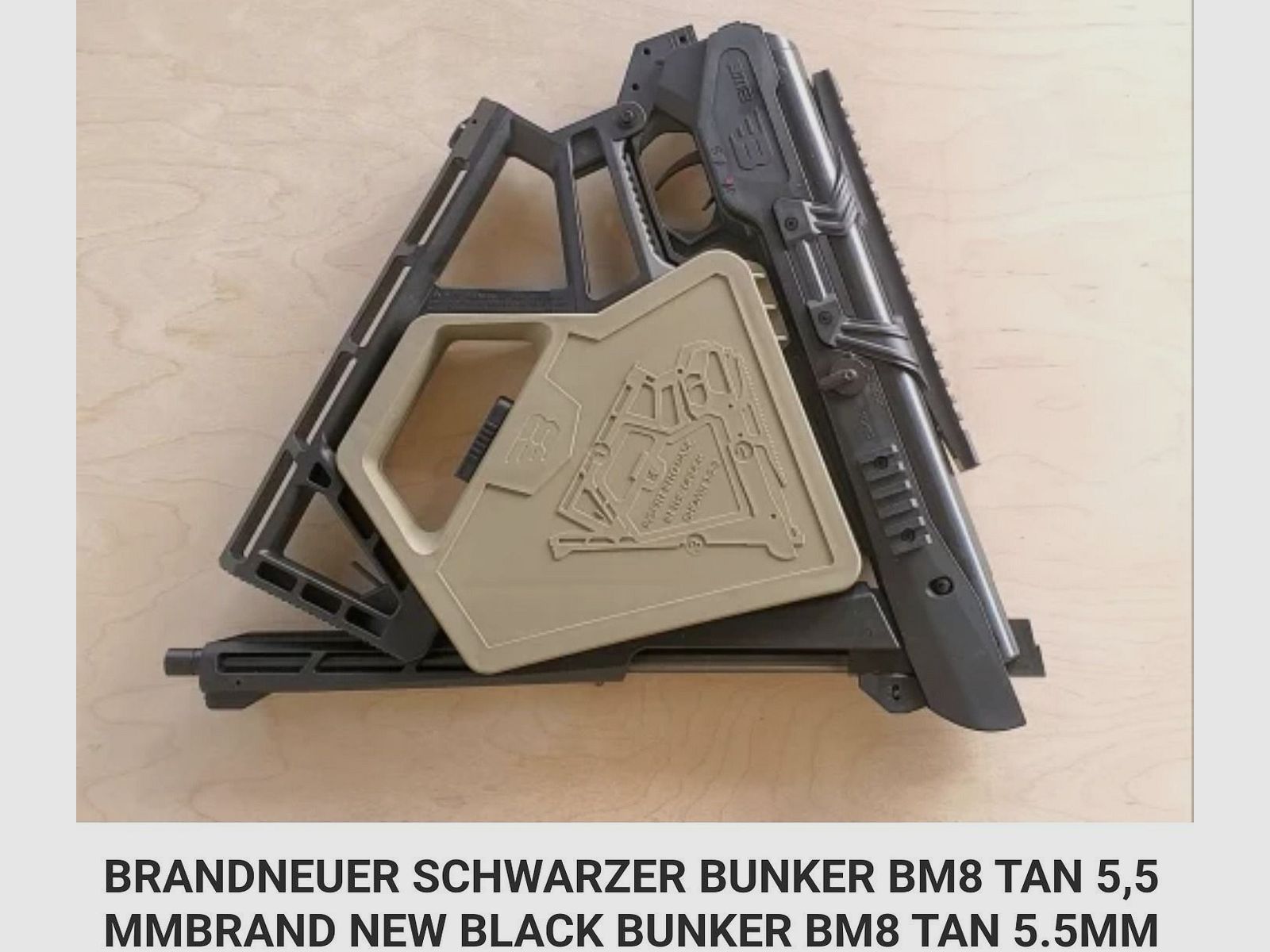 Black Bunker BM8 foldable Survival Air Gun air rifle break barrel cal. 5.5 mm Diabolo black -7.5 Joule