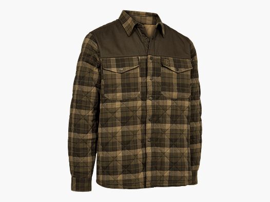 Deerhunter Elbert Padded Shirt Jacket Brown Check 4XL