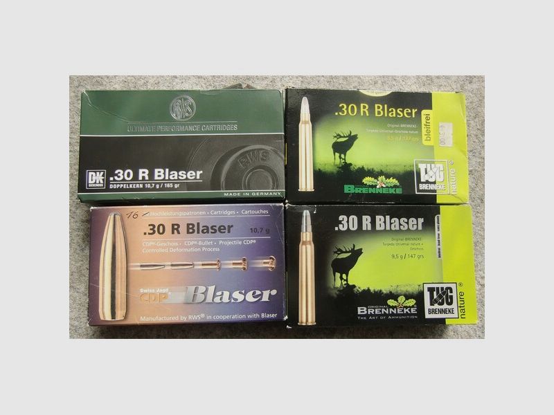 MUNITION: 76 PATRONEN KAL. .30R BLASER, AB LAGER LIEFERBAR!!!