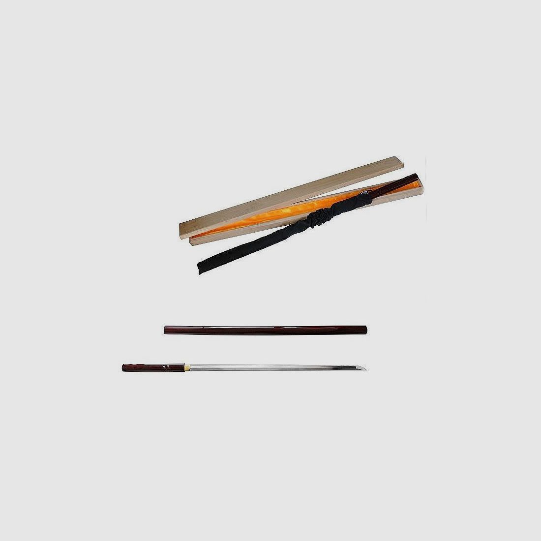Katana Practical Red z lakierowanym drewnianym Saya