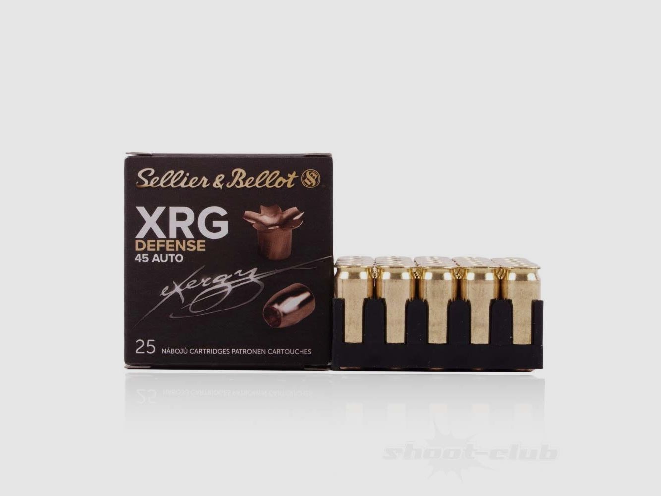 Sellier & Bellot XRG Defense .45 ACP 165grs 25 Schuss Bleifrei