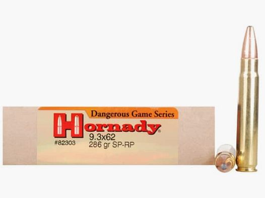 Hornady Dangerous Game Serie 9,3x62 286GR InterLock JSP 20 Patronen