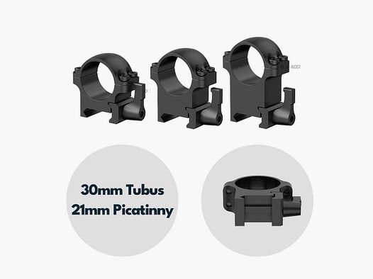 Vector Optics Stahl-Schnellmontage für 25,4mm Tubus, 21mm Picatinny/Weaver in verschiedenen Höhen – 1,0″ (25,4mm XASR-SQ02)
