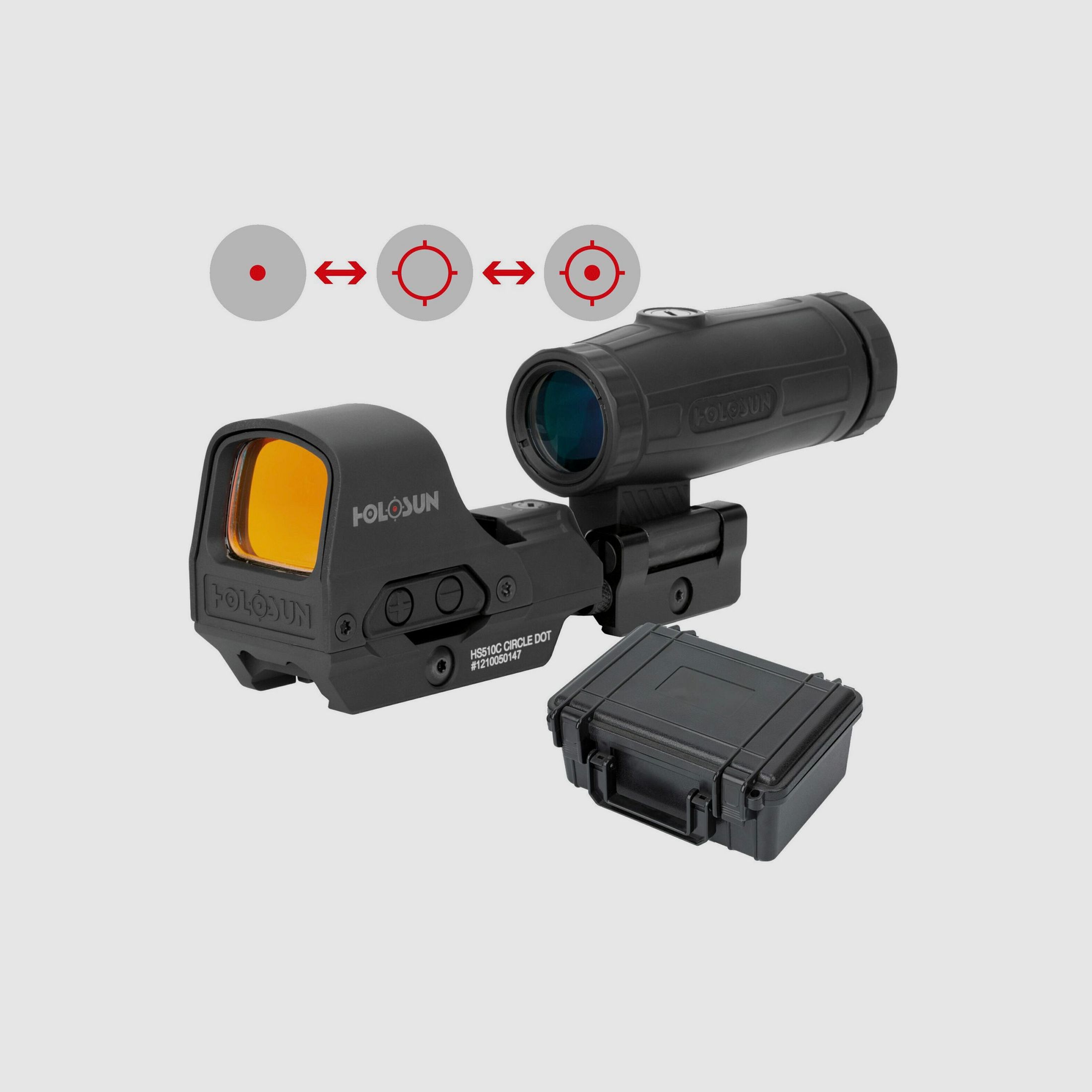 Ensemble Holosun HS510C + HM3X Lunette + Étui de protection