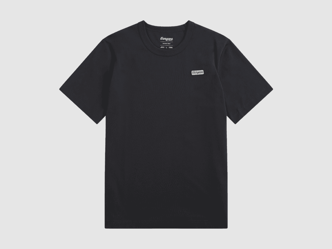 Bergans Logo Katoenen T-shirt Heren Donker Schaduw Grijs S