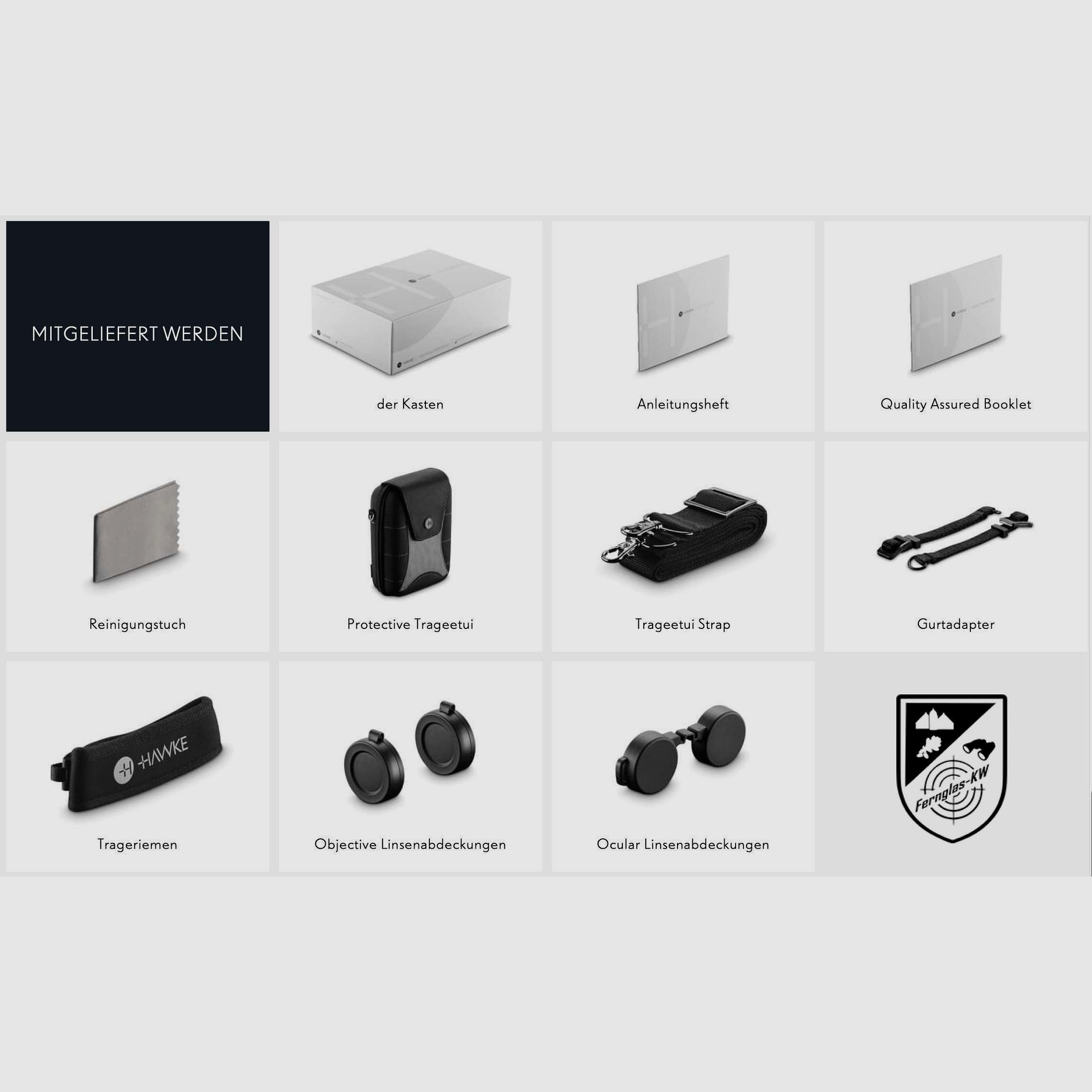 HAWKE 38010 Frontier H DX 8x42 binoculars green with accessories