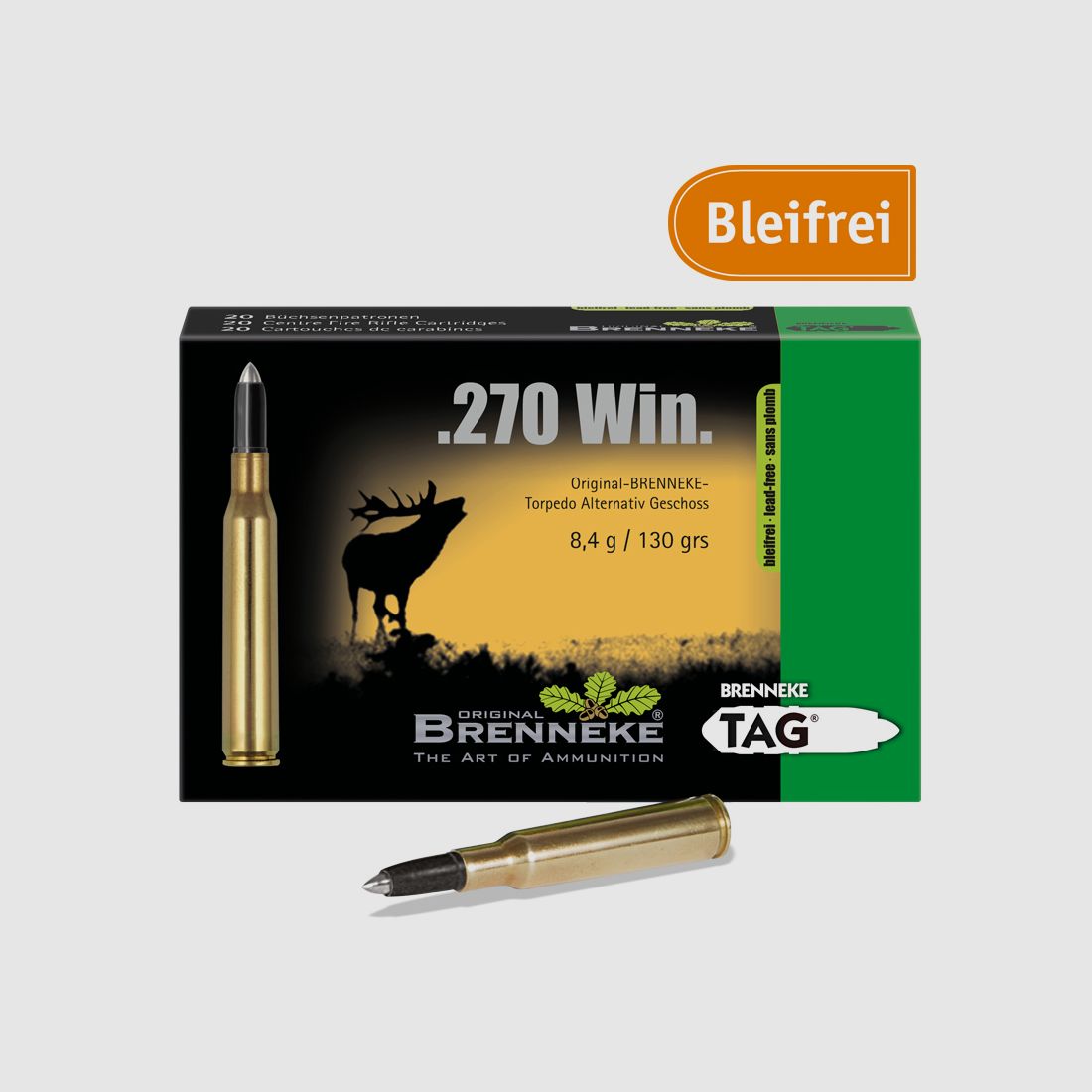 Brenneke .270 Win. 130GR TAG 20 Patronen