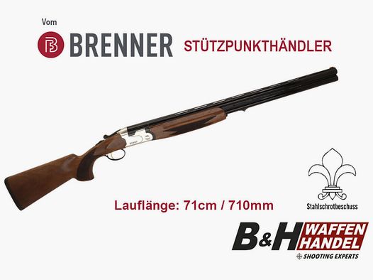 Brenner BF18 Silver (White) / BF 18 Silber LL 71cm Bockflinte - Stahlschrotbeschuss