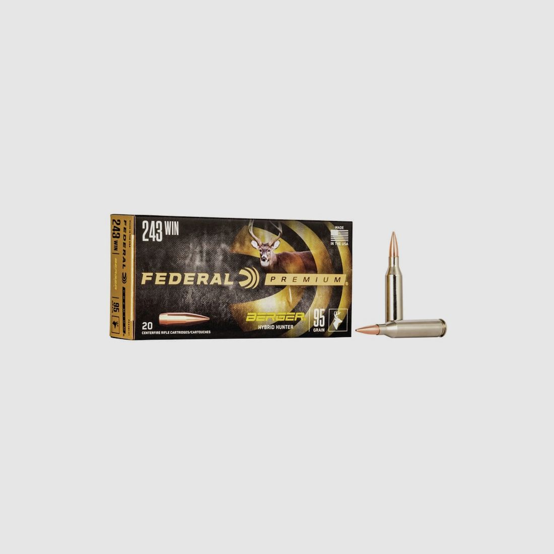 Federal Premium Berger Hybrid Hunter .243 Win. 95GR JHP 20 cartuchos