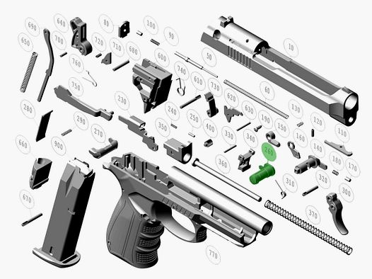 Demontagehebel fĂĽr Schreckschuss Pistole Zoraki 918 2918 und 4918, Ersatzteil